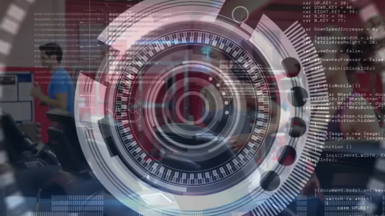 animación de la exploración del alcance sobre las personas que hacen ejercicio