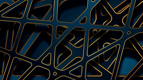 blue and golden papercut 3d stripes abstract motion background