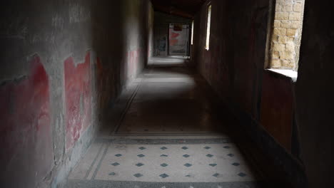 interior of an ancient roman villa located in the historic town of herculaneum