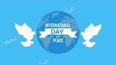 international day of peace lettering with earth planet