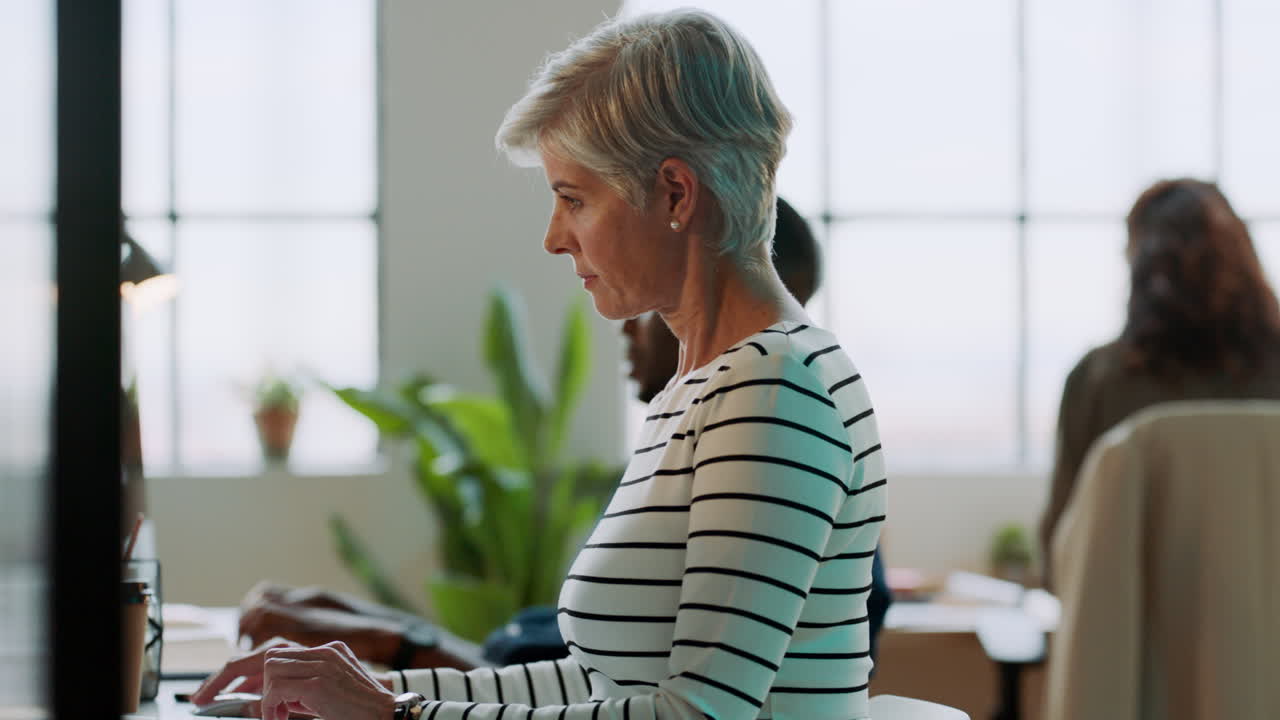 Computer, journalist or woman typing a copywriting