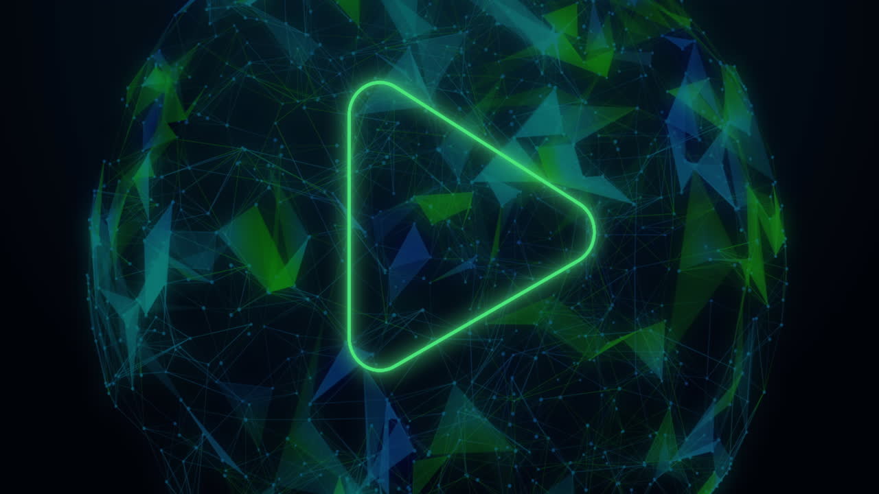 animación de la flecha de neón sobre el globo sobre fondo negro