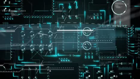 animation of data and shapes floating over microprocessor connections