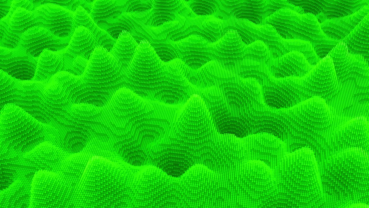 Abstract Green Pixelated Landscape