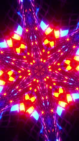 colorful abstract animation of star. kaleidoscope vj loop vertical