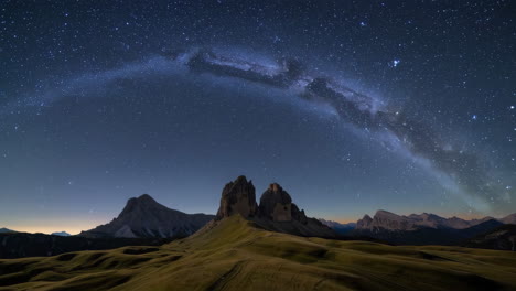 milky way over the dolomites