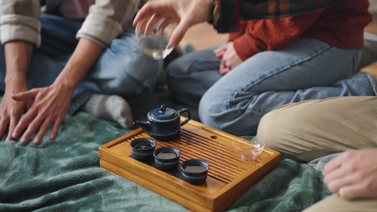 Friends Enjoying a Tea Ceremony