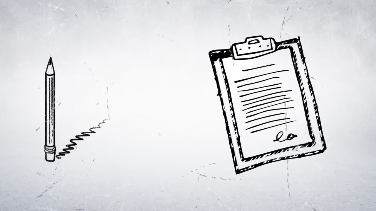 compuesto digital de un bloc de notas, un portapapeles y un lápiz