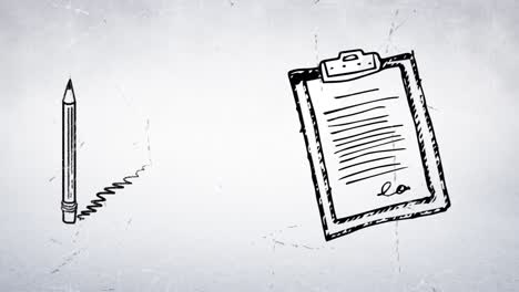 compuesto digital de un bloc de notas, un portapapeles y un lápiz