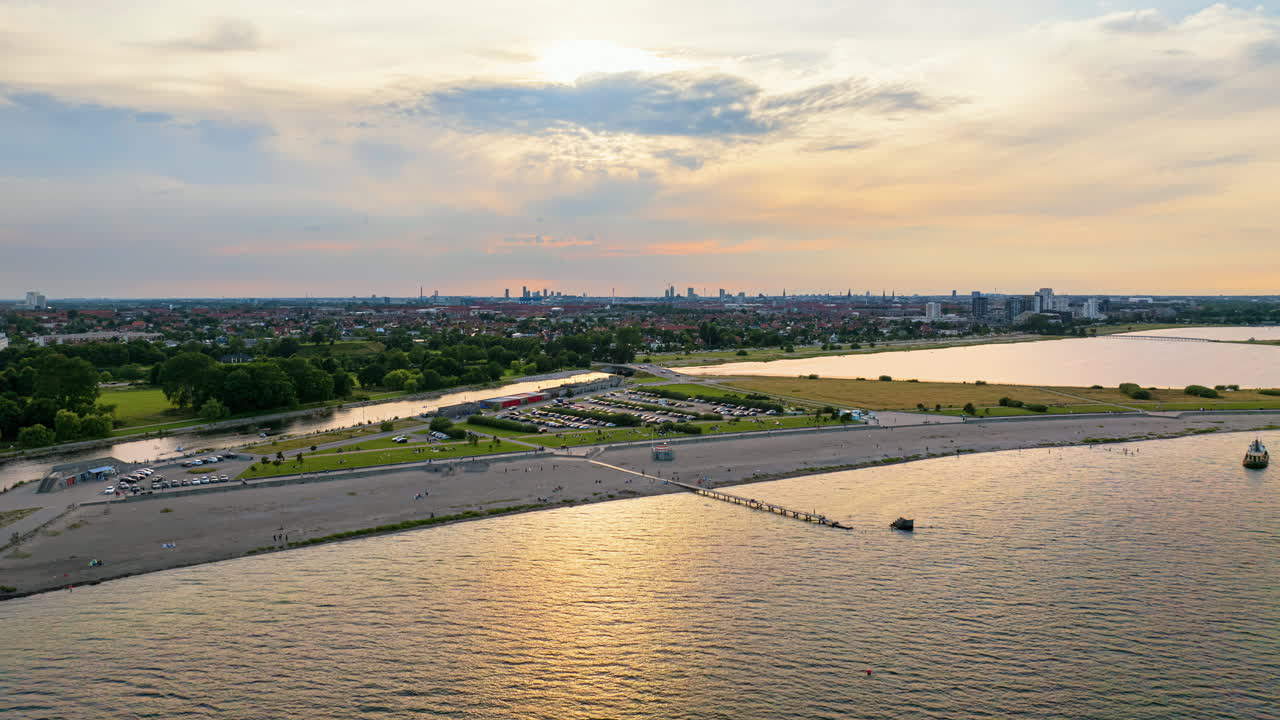 Time lapse of Amager Beachpark seaside public park in Copenhagen, Denmark