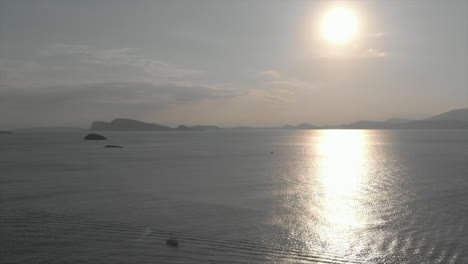 sunset reflecting down on the aegean sea