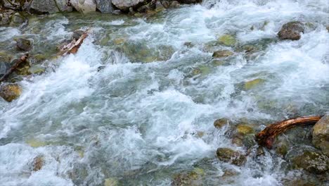 mountain river water with slow motion closeup