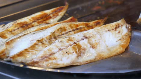 grilled fish fillets on a plate