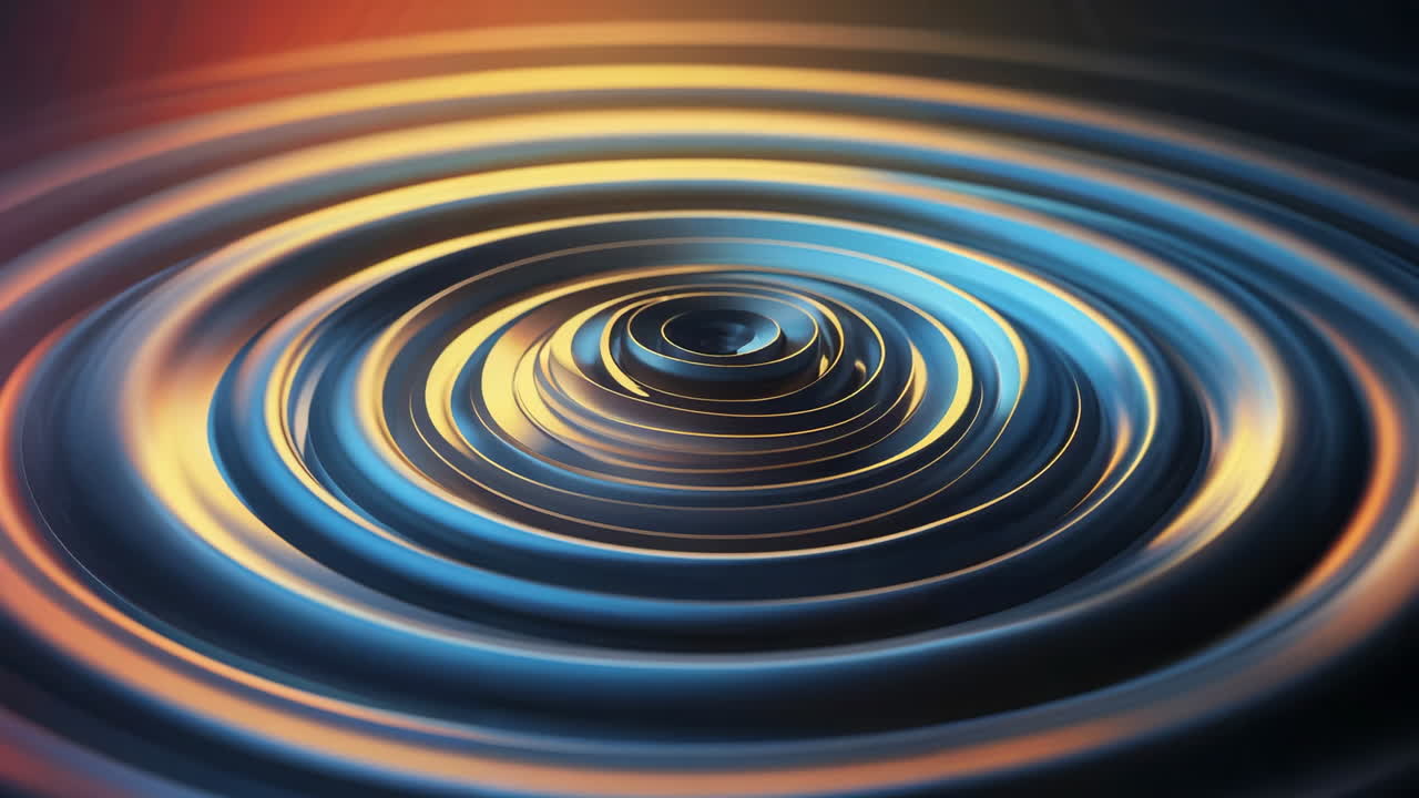 Abstract Concentric Rings with Blue and Orange Gradient