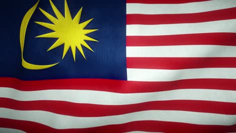 la bandera de malasia ondeando en el viento