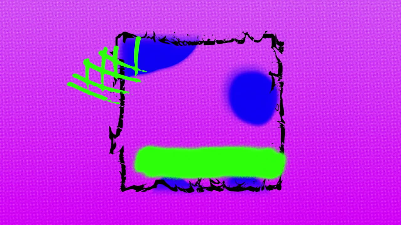 animación de formas abstractas vibrantes que se mueven sobre un fondo púrpura