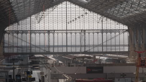 restoration of paris austerlitz station with grand glass roof and empty platforms