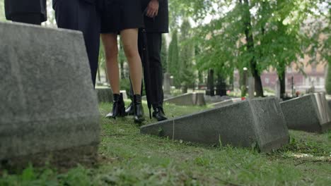 mourning ceremony at a cemetery