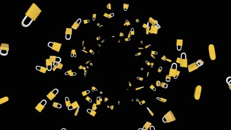 abstract lock padlock spinning cyber security connection system lock security safe privacy concept