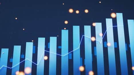gráfico estadístico con el concepto de finanzas empresariales, renderización en 3d.