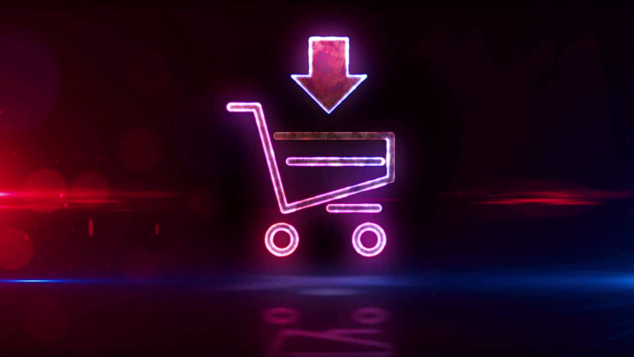 símbolo del carrito de compras animación de bucle abstracto