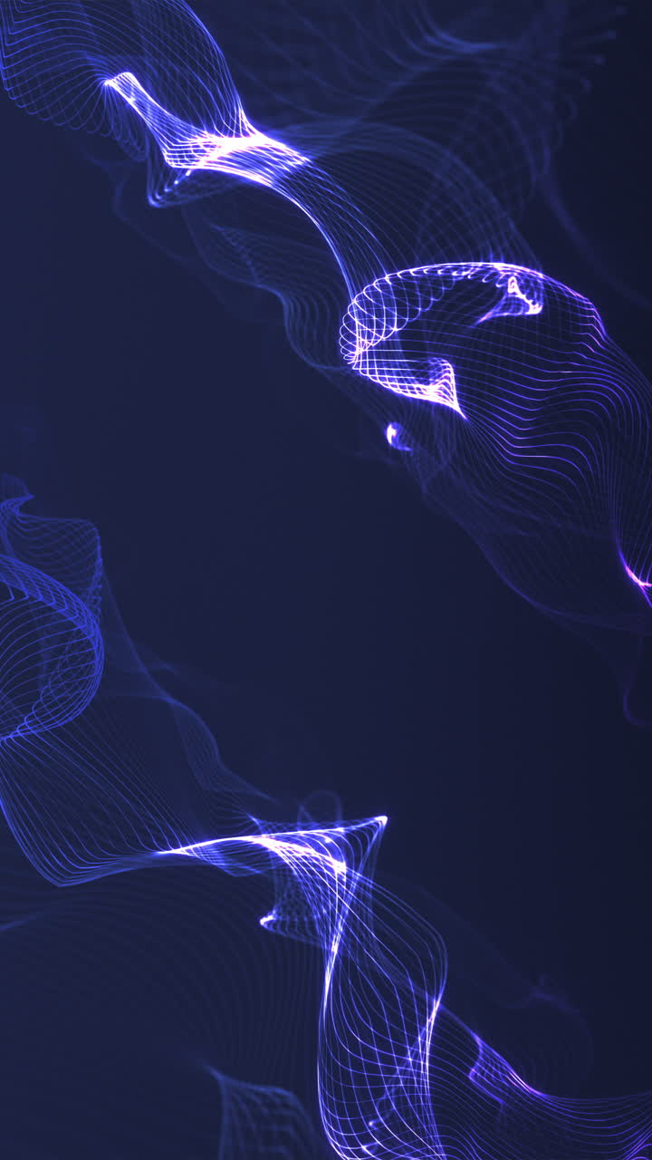 Abstract Glowing Wavy Lines on Dark Background