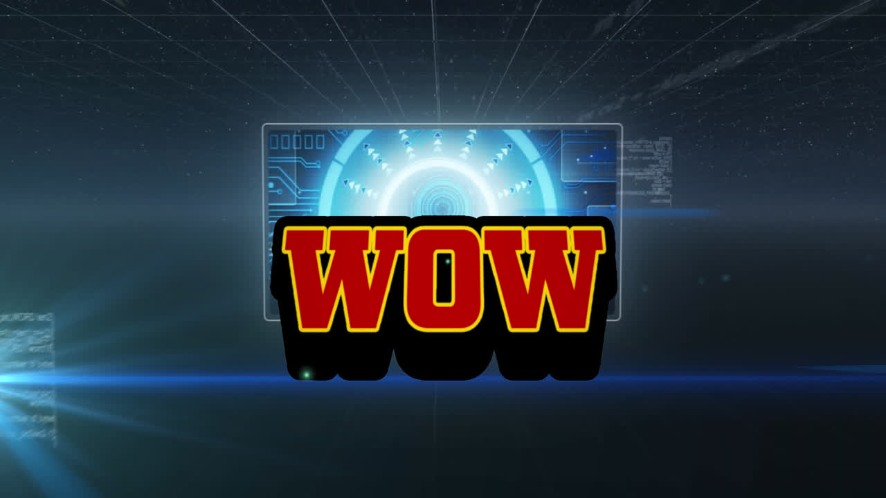 범위 스캐닝과 데이터 처리의 wow 텍스트의 애니메이션