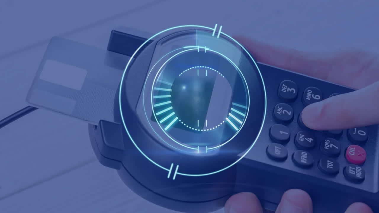 Animation of scope scanning over payment terminal