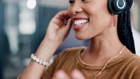 Call-center,-black-woman-and-customer-service