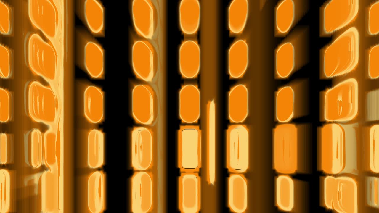 paneles de luz dorados girando en un bucle de fondo negro