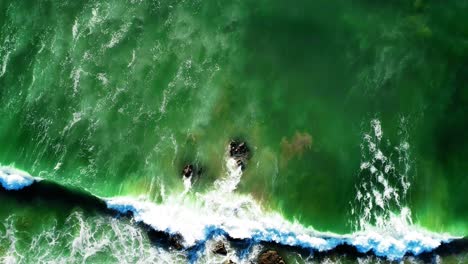 beach waves drone aerial view