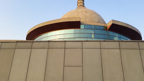 buddha stupa with bright blue sky at morning from flat angle video is taken at buddha park patna bihar india on apr 15 2022