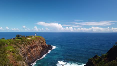 Gimbal-wide-panning-shot-overlooking-the-beautiful-Kilauea-Point-National-Wildlife-Refuge-on-the-north-shore-of-Kaua'i-in-Hawai'i