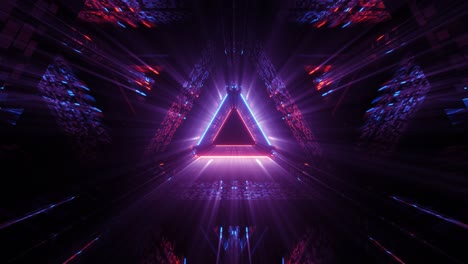 futuro túnel espacial triangular. un concepto de ciencia ficción