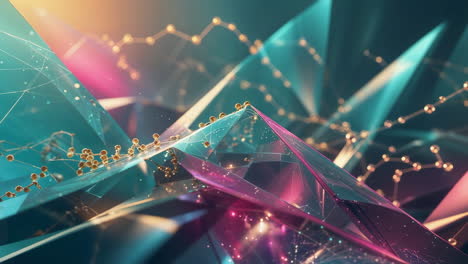 abstract geometric network with prismatic shapes