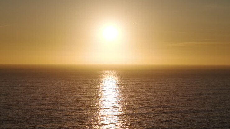 Scenic Sunset Over Ocean In South Africa - Drone Shot