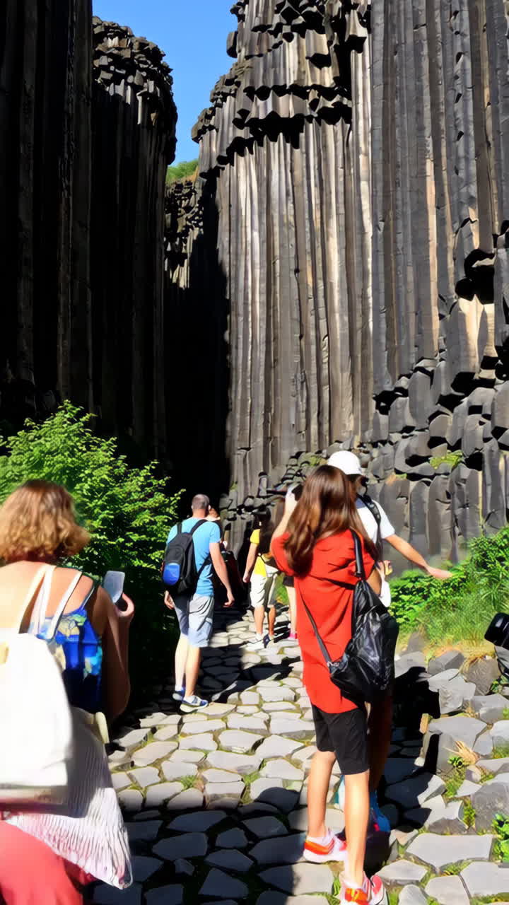 Basalt Columns and Tourists in Iceland