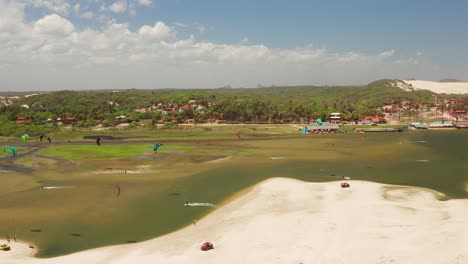 Aéreo:-La-Famosa-Laguna-Para-El-Kitesurf,-Cauipe-En-Brasil