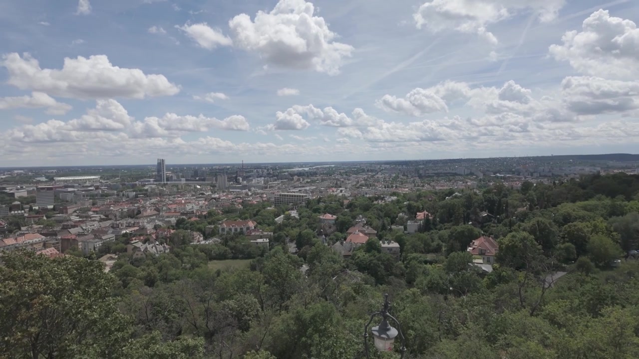 4K footage from the Gellert Hill Lookout showing Budapest City below