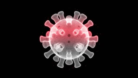 modelo 3d realista virtual del coronavirus (covid-19) animación médica. tecnología de visualización de hologramas en la pantalla. virus que se extienden por todo el mundo. crisis y brotes de pérdidas de virus.