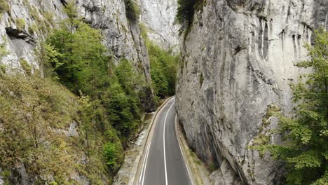 flying through bicaz canyon stones in cheile bicazului in north-eastern romania