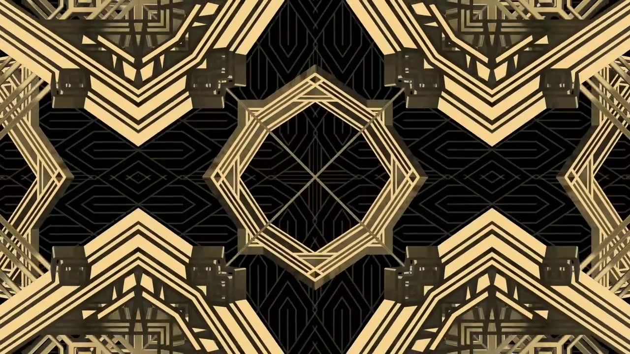 Fondo en bucle con patrón geométrico Art Decó dorado elegante