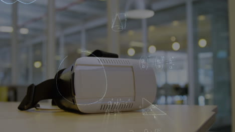 animación de ecuaciones matemáticas sobre auriculares vr