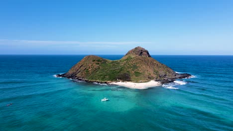 Moku-Nui---Kleine-Insel-An-Der-Kailua-Küste-Von-Oahu,-Hawaii---Antenne