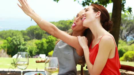 amigas tomando una selfie con teléfono móvil 4k