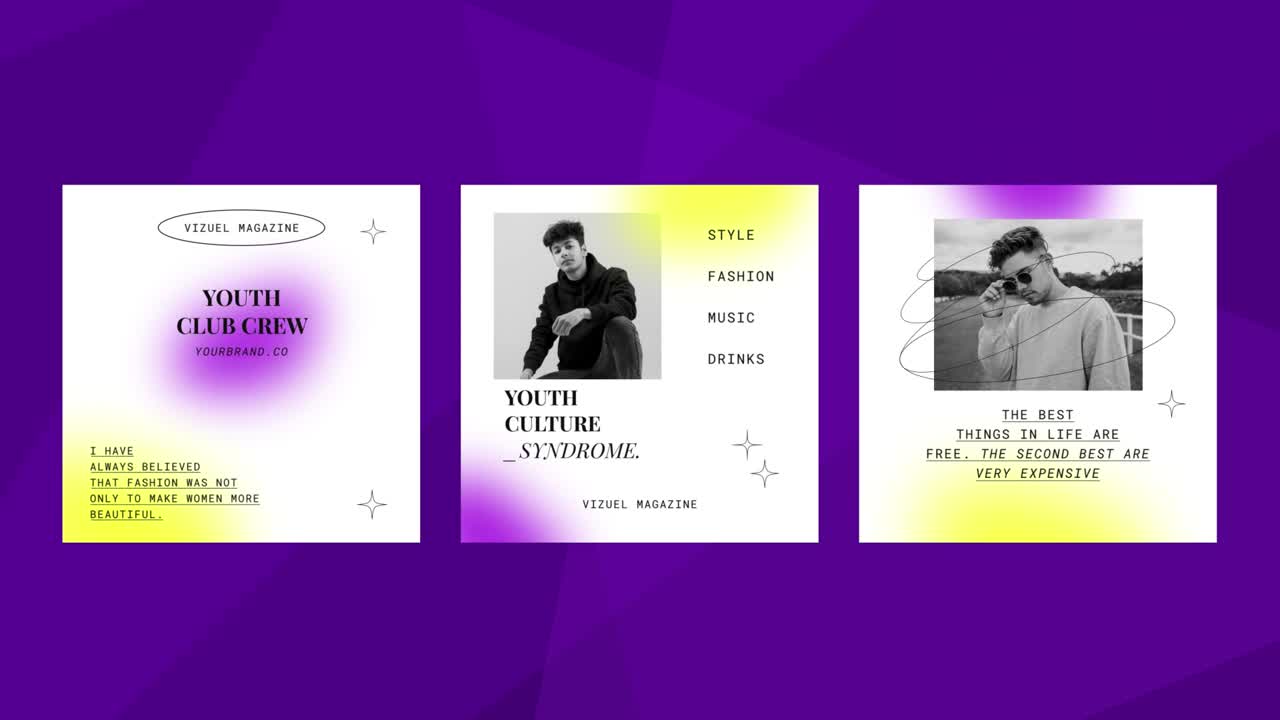 Layout di rivista di moda e cultura giovanile