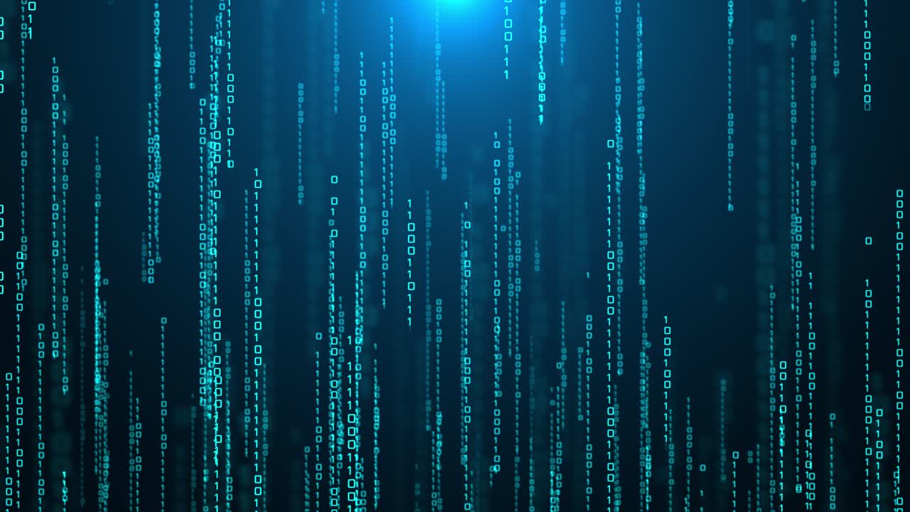 Digital code binary code processing on screen loop background scientific technology data binary code