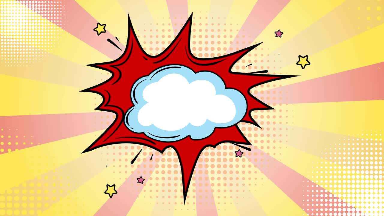 burbuja cómica estalla y se transforma con el tiempo