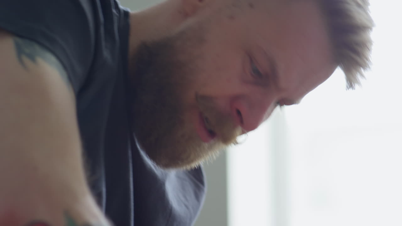 Chef Using Mortar and Pestle while Cooking