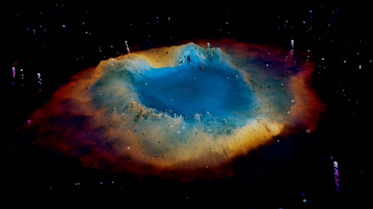 recreación única de partículas de la nebulosa de la hélice